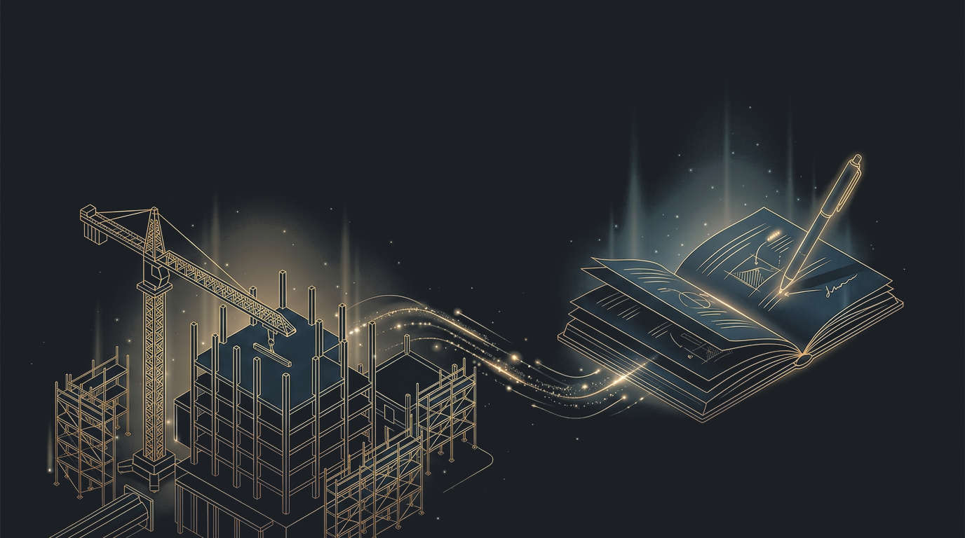 Illustration representing SiteVector news and updates, in the site's blueprint style