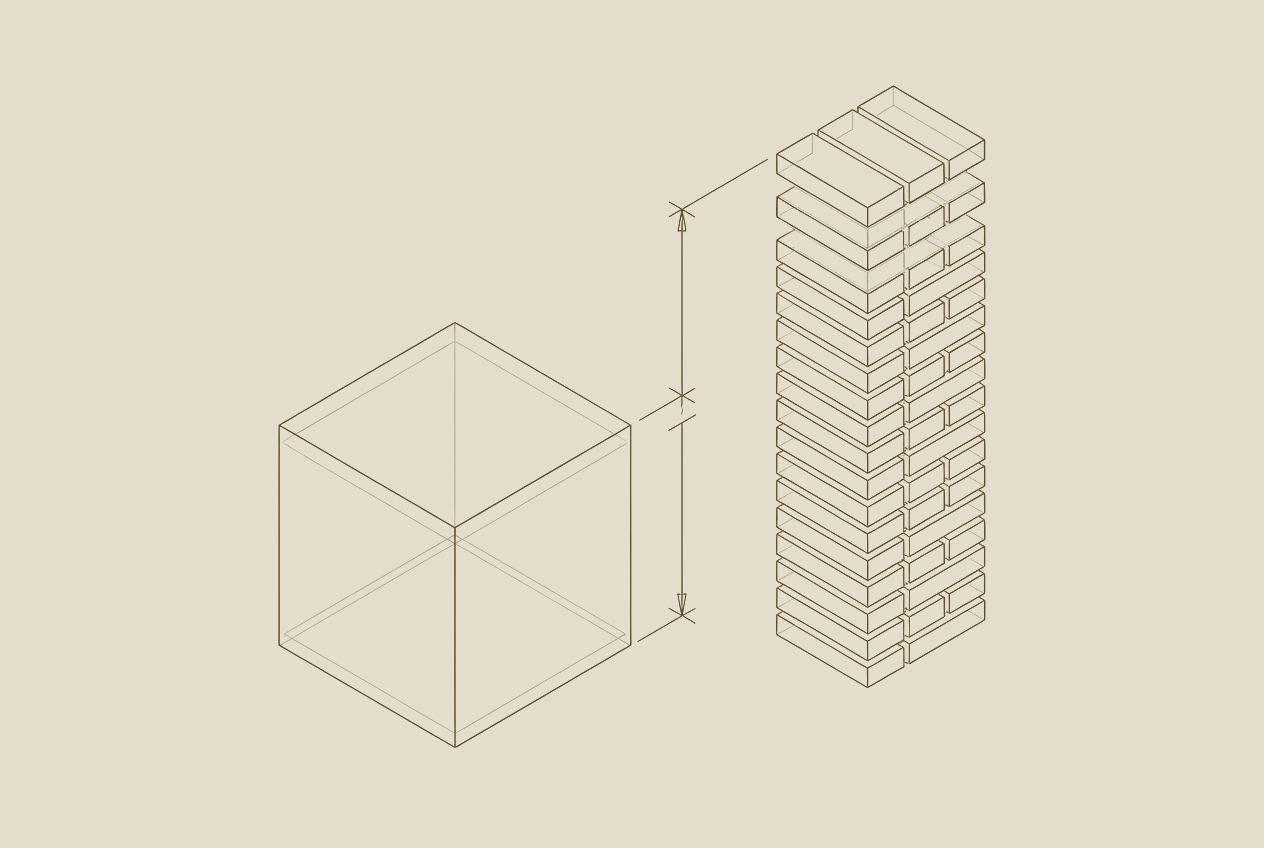 Illustration of a single large impact mark alongside a dense field of small ones, representing the accumulated cost of minor project losses, in the site's blueprint style